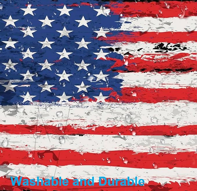 Oversized American Flag Computer Desk Pad, Non Slip Keyboard Pad, Custom Thick Seam Edge Office and Home Mouse Pad 35.4 x 15.7 Inches