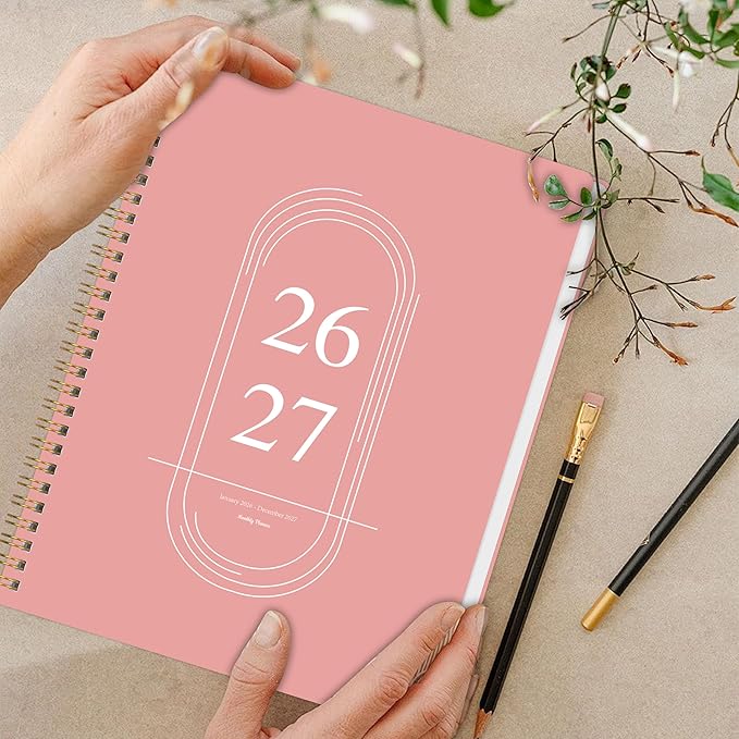 Monthly Planner 2026-2027 - 2 Year Monthly Planner Calendar 2026-2027, Jan. 2026 - Dec. 2027, 7.3" * 9.5", 24 Months Calendar Planner with Note Pages, for Office, School Home Planning - Pink