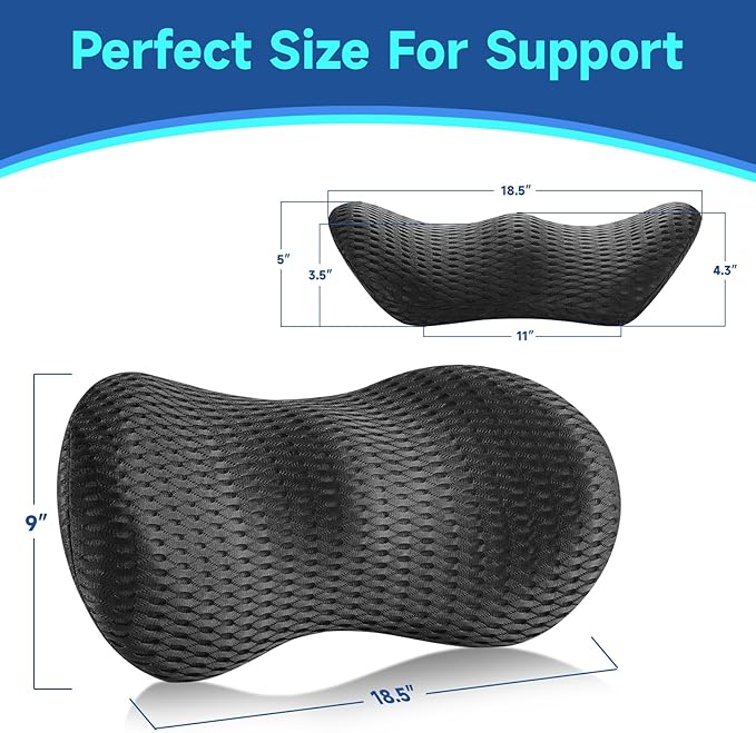 Lumbar Support Pillow for Office Chair Car Back Support Pillow, Memory Foam Gaming Chair Desk Chair Back Cushion for Lower Back Pain Relief, Ergonomic Back Rest