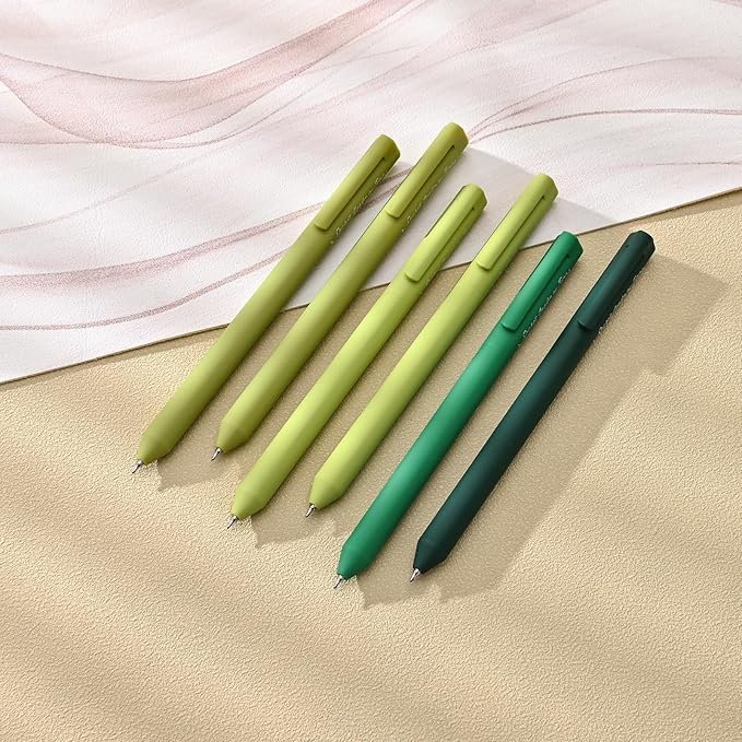 BAYTORY 8Pcs Colored Gel Pens, 0.5mm Fine Point Multicolored Ink Pen, Colorful Pens Smooth Writing for Note Taking and Marking Supplies (Green)