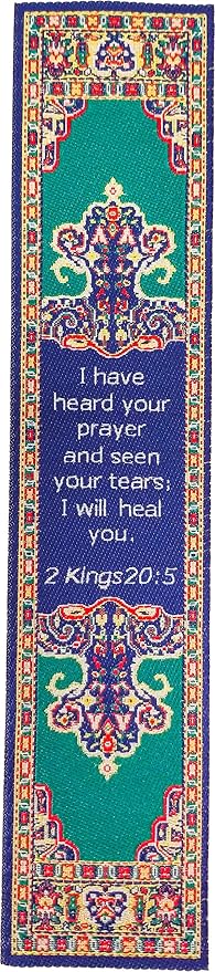 Logos Bookmark -2 Kings 20:5, Christian, Cloth Carpet Bookmark