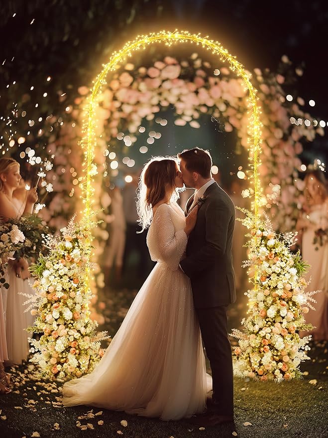 Lomotech Christmas Light Arch - 7.5Ft 360 Leds Iron Pole Archway 8 Modes Waterproof Christmas Lights with Timer for Lawn, Yard, Walkway, Garden, Party, Holiday, Christmas Decoration (Warm White)