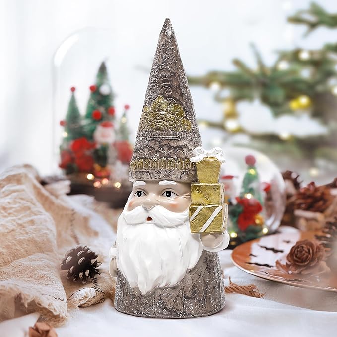 Leekung Gnome Statues for Christmas Decorations- Christmas Gnomes Figurines for Tabletop Shelf Fireplace Mantle Table Decor,Winter Retro Holiday Indoor Home Decorations,Xmas New Year Gifts for Women