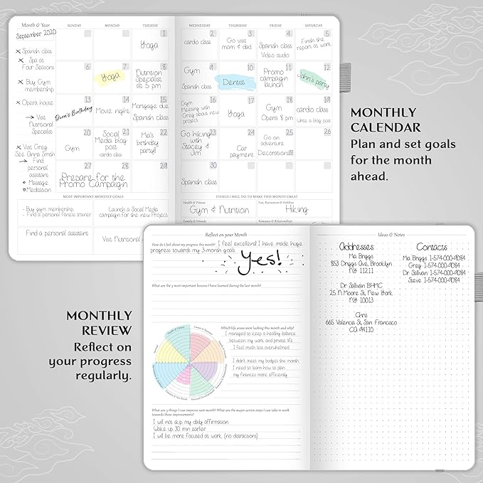 Legend Planner – Weekly & Monthly Life Planner to Hit Your Goals & Live Happier. Organizer Notebook & Productivity Journal. A5 (White)
