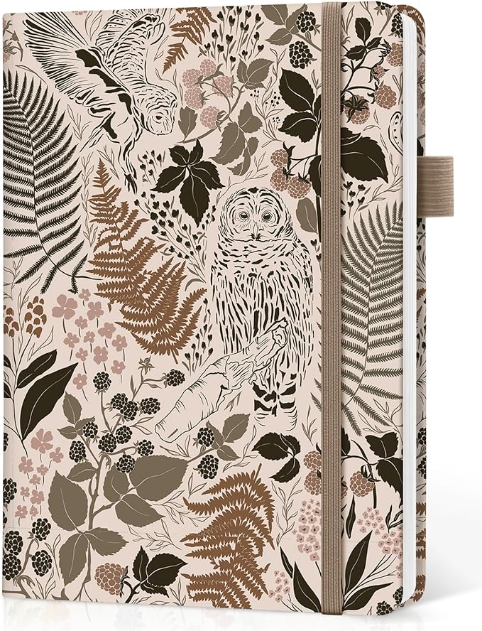 Lined Journal Notebook for Women & Men, Hardcover Leather Journal for writing, A5 College Ruled Notebook for Work & Note Taking, Perfect for Office School Home Supplies, 160 Pages, Magical Forest