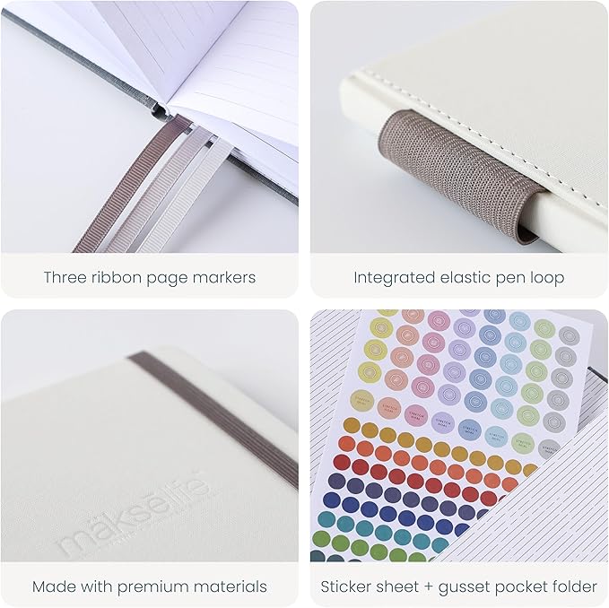 MäksēLife 90-Day Quarterly Planner - Entrepreneur Goal Setting & Project Management, Undated 3-Month Productivity Planner for Small Business Owners, Cream