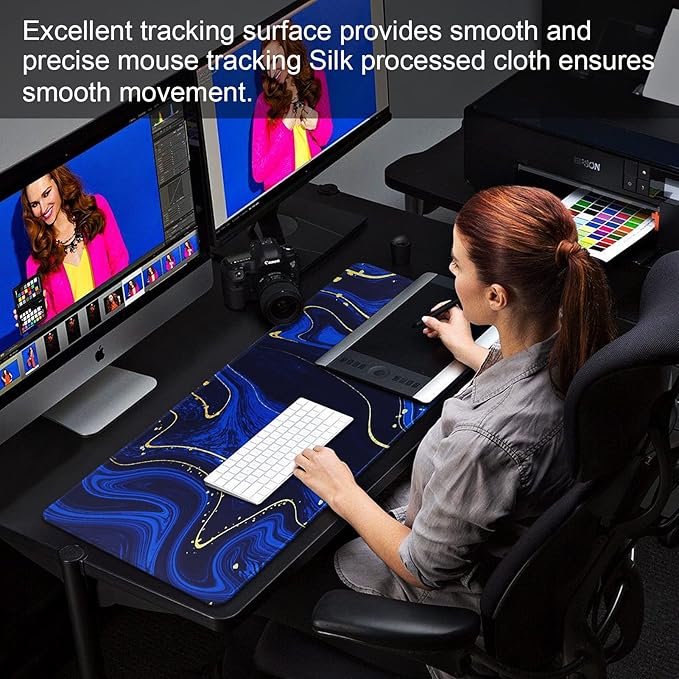 Large Gaming Mouse Pad with Stitched Edges,[27.5x11.8In] Extended Mouse Pad with Non-Slip Natural Rubber Base for Gamer/Desktop/Office/Home 70x30 Quicksand03