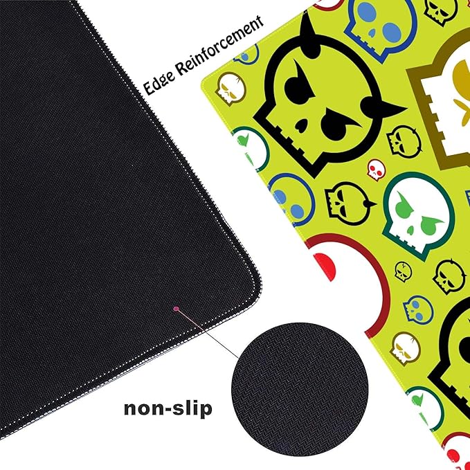 Personality Skull Head Customized Large Extended Gaming Mouse Pad with Stitched Edges and Non-Slip Rubber Base,Suitable for Office and Home Use,31.5x15.7 Inches