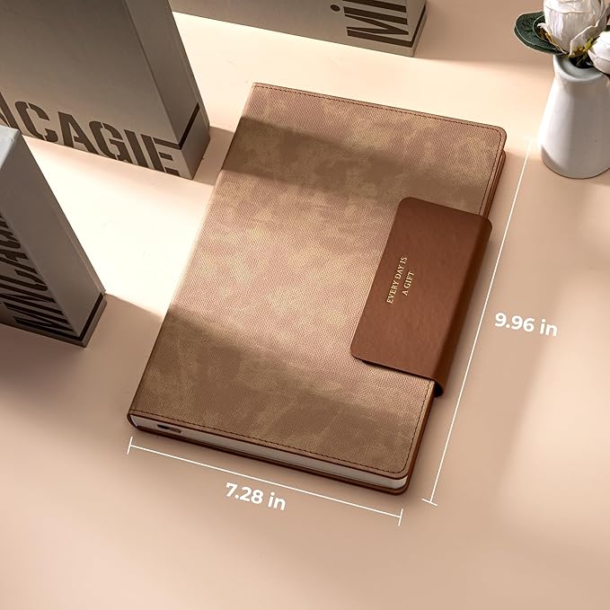 Lined Leather Journals for Writing B5 Large Journaling Notebooks with 100 GSM Thick Paper Journal Notebook for Men & Women with Buckle Closure, 7.28" x 10.23", Brown