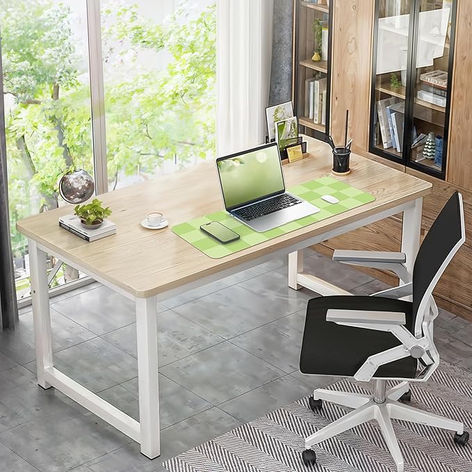 Non-Slip Desk Pad, Mouse Pad, Waterproof PU Leather Desk Protector, Large Desk Blotter, Easy Clean Laptop Desk Writing Mat for Work/Home/Decor(Green 31.5" x 12")