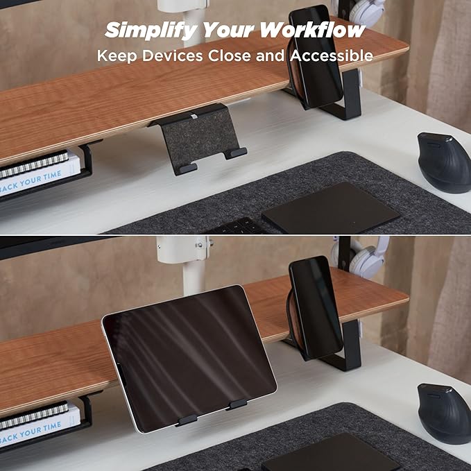 Moodular Add-ons Tablet/Smart Accessory Stand [Accessory Only - Requires Moodular Wooden Monitor Stand Slide Rails for Use] Black MSA-TS