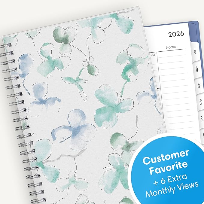 Blue Sky 2026 Weekly and Monthly Planner Calendar, January 2026 - December 2026, 5" x 8", Flexible Frosted Cover, Laminated Tabs, Durable Twin Wire Binding, Lindley