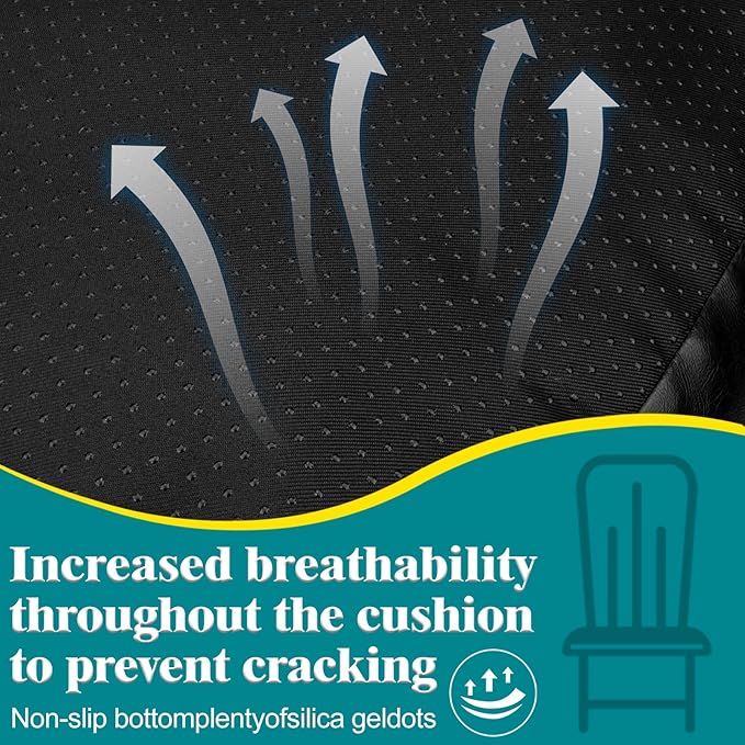 Leather Seat Cushion Extra-Thick Booster Seat with Breathable Bottom Layer Perfect for Office Chair or Car Seat Provides Support for Elderly or Those with Limited Mobility (1)