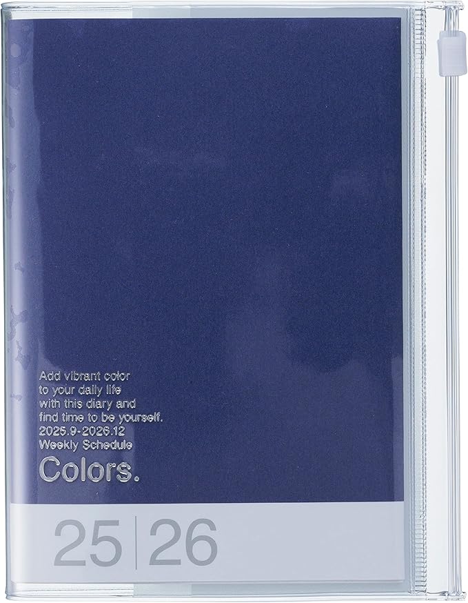 MARK'STYLE A6 Weekly Vertical Planner 16 Months (Sep. 2025 – Dec. 2026) with Soft Transparent PVC Cover,Refillable, Pocketed, for Daily Organizing & Planning (Purple)