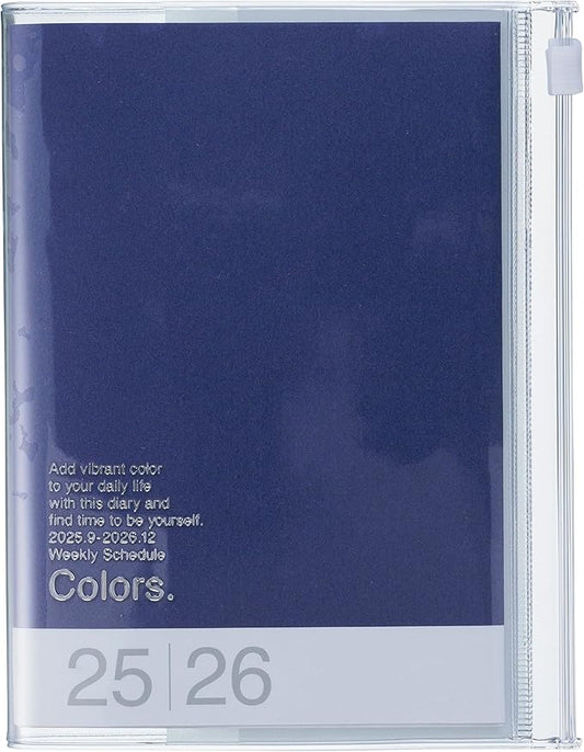 MARK'STYLE A6 Weekly Vertical Planner 16 Months (Sep. 2025 – Dec. 2026) with Soft Transparent PVC Cover,Refillable, Pocketed, for Daily Organizing & Planning (Purple)