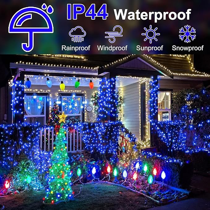 Outdoor Fairy Lights Waterproof, Plug in String Lights with 8 Modes Timer, 392Ft 1200 Twinkle LED Outdoor & Indoor Decor for Girl's Bedroom/Garden/Patio/Yard/Wedding/Holiday Party