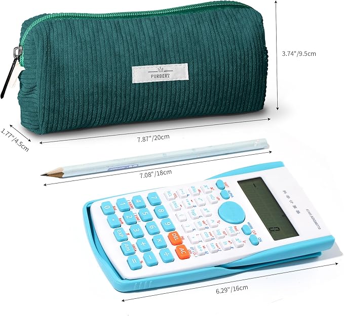 Pencil Bag Pen Case, Soft Corduroy Small Pencil Pouch Organizer with Zipper, Cute Pencil Case Pouch Stationery for Girls and Boys – Dark Green