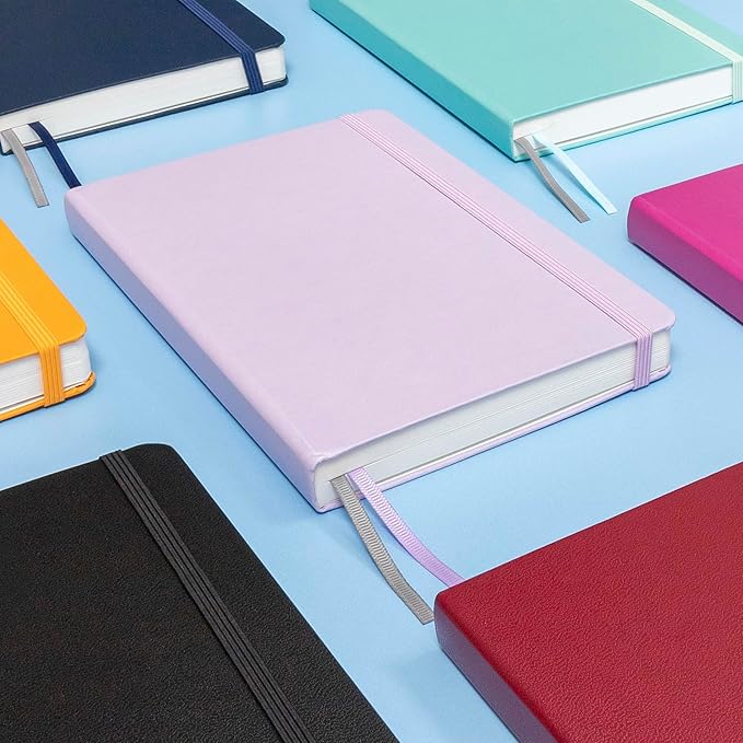 PAPERAGE Lined Journal Notebook, (Turquoise), 252 Pages, Medium 5.6 in x 8 in - 100 GSM Thick Paper – Hardcover Journaling Notebook for Work, School & Note Taking