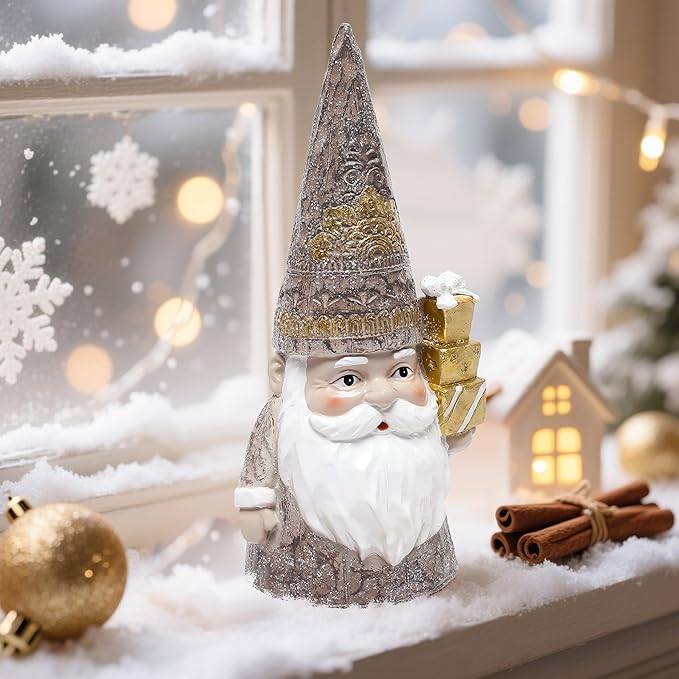 Leekung Gnome Statues for Christmas Decorations- Christmas Gnomes Figurines for Tabletop Shelf Fireplace Mantle Table Decor,Winter Retro Holiday Indoor Home Decorations,Xmas New Year Gifts for Women