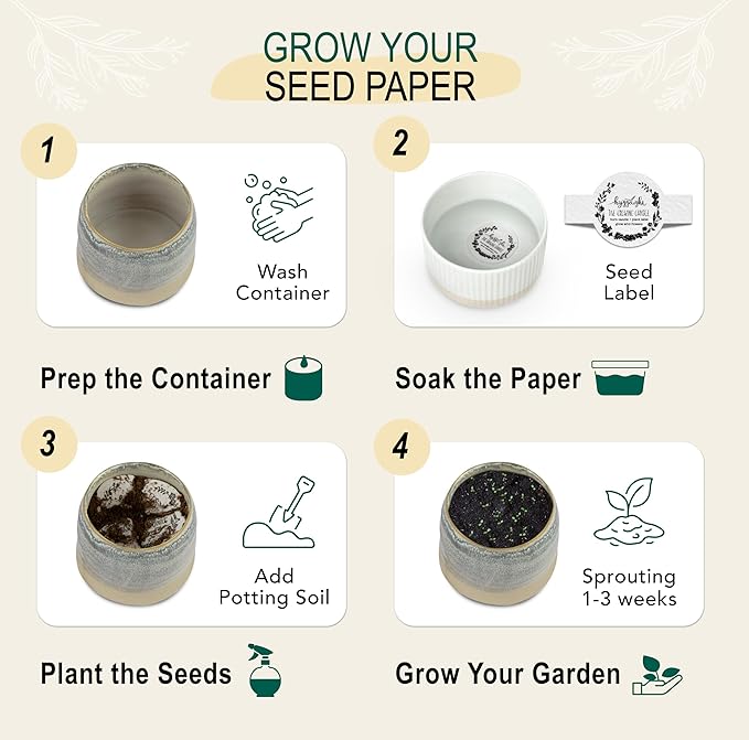 Hyggelight - The Growing Candle, Mint & Eucalyptus Scented, 10oz Ceramic Pot, Aromatherapy Candles, 100% Soy, Greta