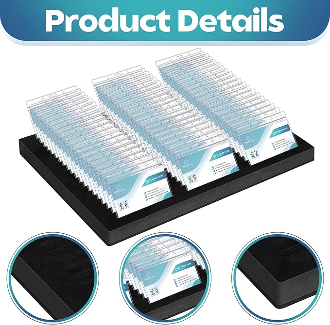 Lincia 8 Pcs Name Badge Holder ID Badge Tray Organizer Name Badge Organizer Badge Foam Holds 60 Badges ID Tag Name Badge Organizer Name Tag Holders for Office, 16 3/4 x 12 x 1 1/4 Inch