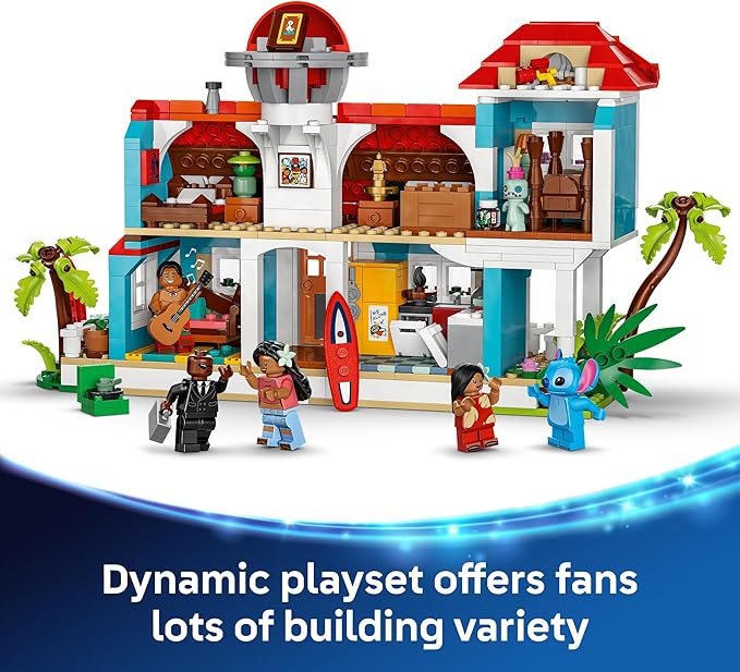 LEGO Disney Lilo and Stitch Beach House Toy - Building Playset for Kids, Girls and Boys, Ages 9+ - Includes 5 Minifigures - Disney Gift Idea for Fans of Lilo & Stitch Movie - 43268