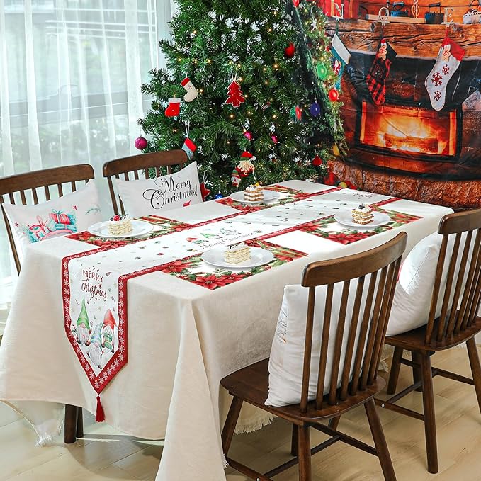 50 Pack Christmas Velvet Poinsettia Paper Placemats,16x 11 Inch Red Poinsettia Flower Disposable Placemats Poinsettia Golden Table Mats for Kitchen Dining Winter Holiday Christmas Party