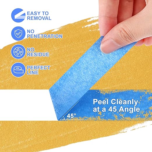 NEOACT 16 Rolls Painters Tape 2 Inch Wide,Multi-Surface No Residue Blue Masking Tape for Walls Painting,Packing,Labeling,DIY Crafts,2 Inch x 55 Yards(880 Yards Total)