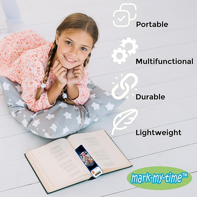 Mark-My-Time - Digital Bookmark - Mark My Time Reading Timer and Bookmark for Kids, Cool Bookmarks and Reading Incentives, Christmas Gift & Stocking Stuffer for Book Lovers - 3D Tiger