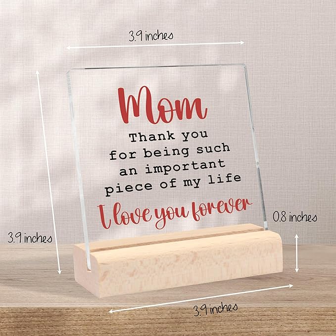 Mothers Day for Mom Birthday Gifts Best Mom Ever Gifts Cool Gifts for Mom Birthday Clear Desk Decorative Sign Mothers Day Anniversary Christmas Birthday Gifts for Mom from Daughter Son