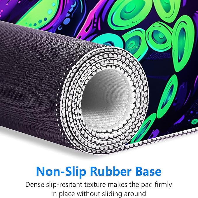 Octopus Desk Mat Gaming Mouse Pad Neon Cthulhu Monster Cool XL Mouse Pad Large Mousepad Extended Laptop Keyboard Mat Gaming Desk Pad Mouse Mat Office Computer Keyboard Laptop Home 31.5"x11.8"