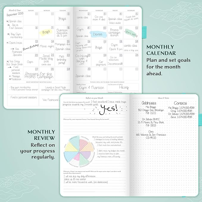 Legend Planner – Weekly & Monthly Life Planner to Hit Your Goals & Live Happier. Organizer Notebook & Productivity Journal. A5 (Aquamarine)