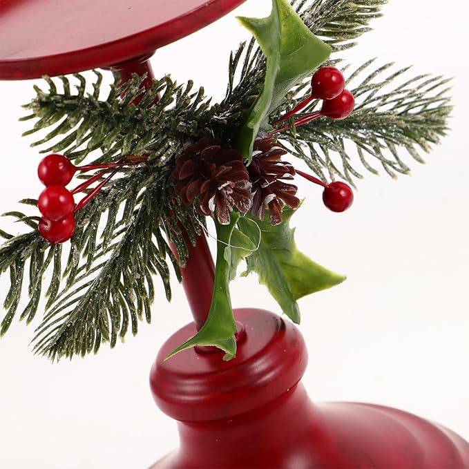 LUOZZY 3 Pcs Iron Christmas Candle Holder Vintage Tabletop Decor Centerpiece for Holiday Party