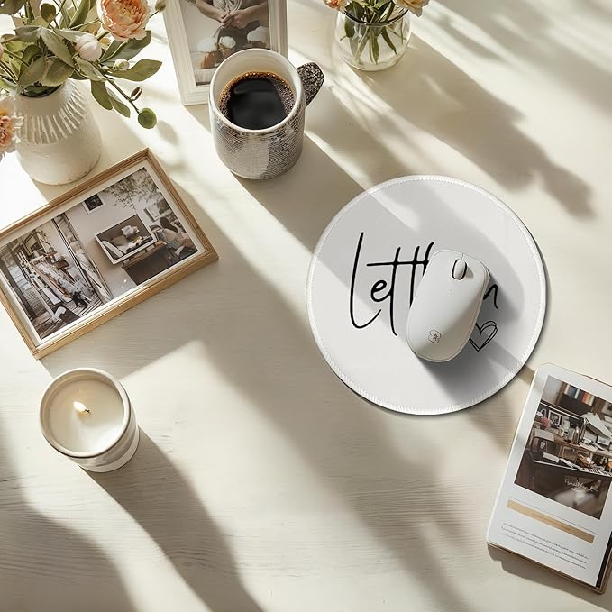 Let Them Funny Mouse Pad Mousepad, Inspirational Mental Health Mouse Pads for Desk Home Office Computers Laptop Accessories, Funny Office Gifts for Coworkers, 7.9x7.9 Inch