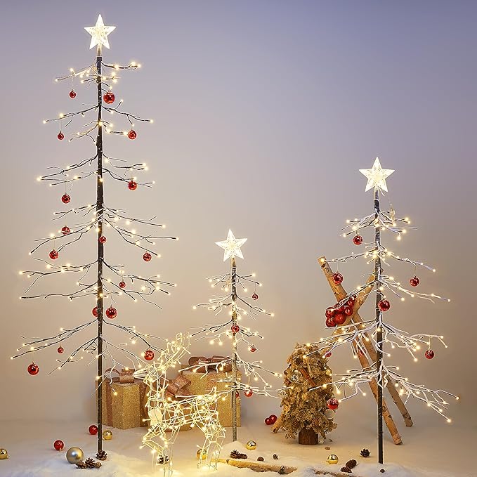 Lightshare 13FT Snowy Fir Tree, 328 LED Lights, for Indoor and Outdoor Use, Warm White, for Home Festival Party Christmas