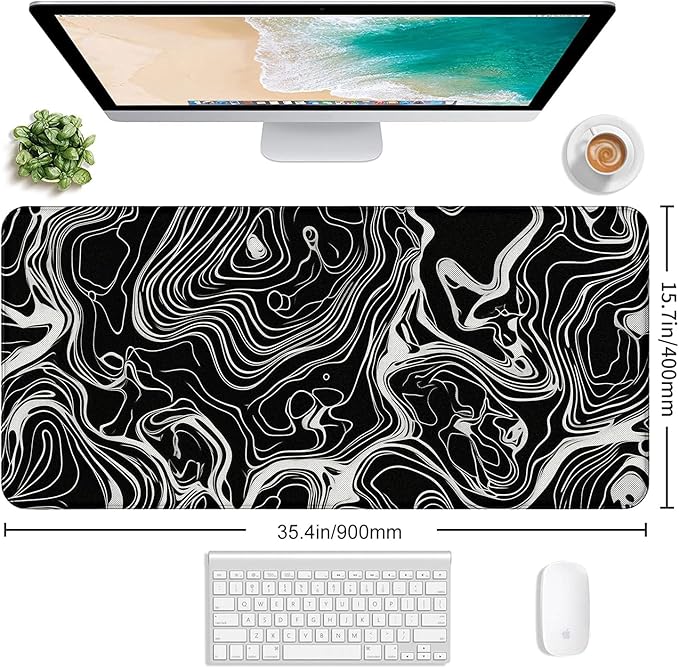 Minimalist Abstract Line XL Mouse Pad, Suitable for Home Office and Study Keyboard Mouse Pad 35.4 x 15.7 x 0.12 Inches