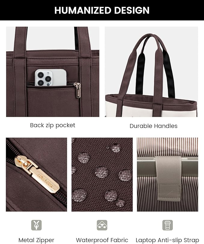LOVEVOOK Tote Bag for Women，Lightweight Work Bag for Teacher, 15.6 Inch Laptop Bag，Large Shoulder Bag