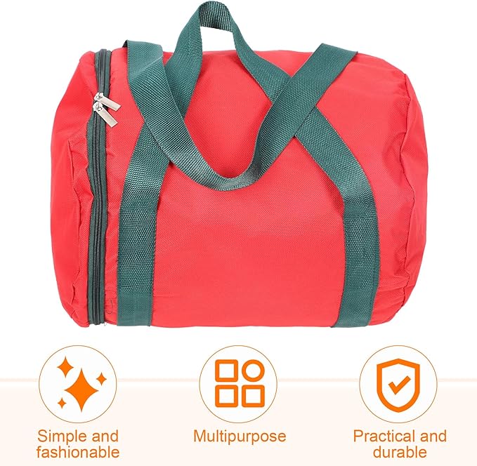 FUOYLOO Christmas Light Storage Bag with Handles Oxford Cloth Double Zipper Round Compact Organizer for Christmas Lamp Strings Dustproof Moisture Resistant Holiday Decor Holder