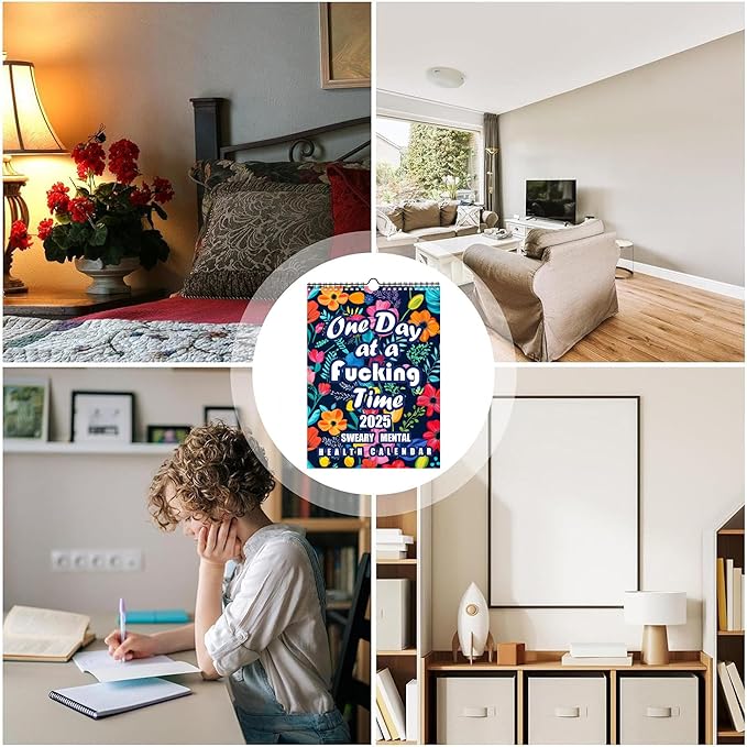 Mental Health Calendar 2025 | Funny Sweary Calendar 2025 | 2025 Wall Calendar, 12 Monthly Funny Wall Calendar Sweary Mental Health Calendar Monthly Planner for Wall Decor