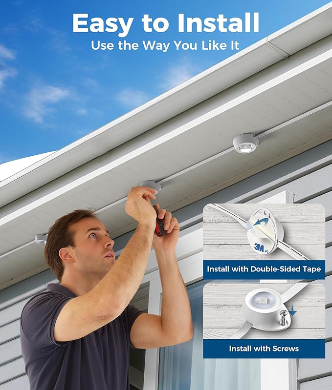 Permanent Christmas Lights Outdoor, 100ft RGB & 60pcs LED Lights, 79 Scene Modes with Timer for Smart Outdoor Christmas Decorations, IP67 Waterproof Works with Alexa and Google