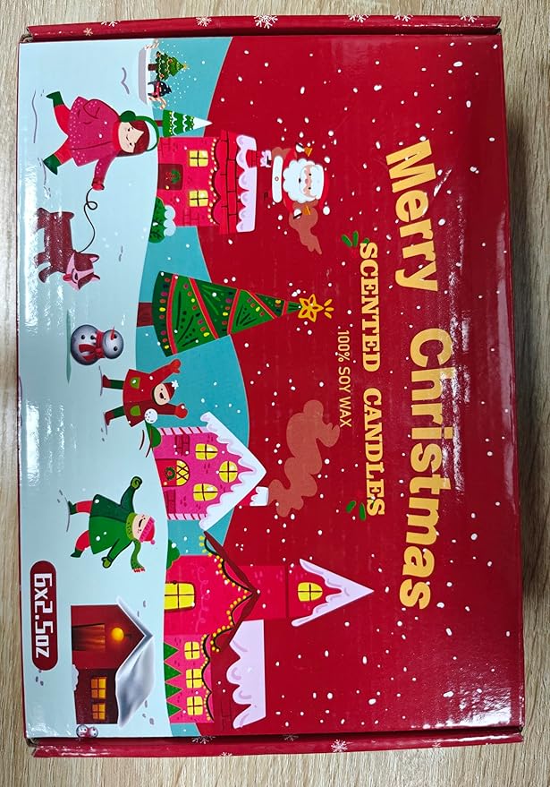 6 Pack Christmas Scented Candles with Natural Soy Wax, Long Lasting Aromatherapy Soy Candles for Home Scented, Christmas Candles Gift Set for Women & Friends