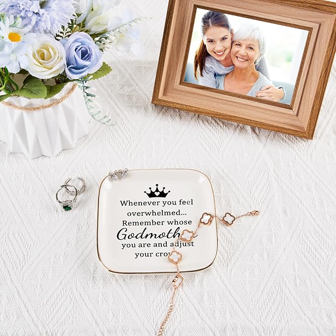 Godmother Gifts from Godchild, ...Remember Whose Godmother You Are... Gifts for Godmother Jewelry Dish Tray, Godmother Proposal Gift for Godmother Birthday Christmas Mothers Day