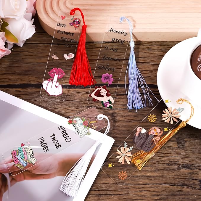 Luvsweeets Smut UV DTF Bookmark Wraps - 24 Sheets Smutty UV DTF Decals for Acrylic Bookmarks Waterproof UVDTF Stickers DIY Blank Bookmarks Rub on Transfers Stickers for Book Lover