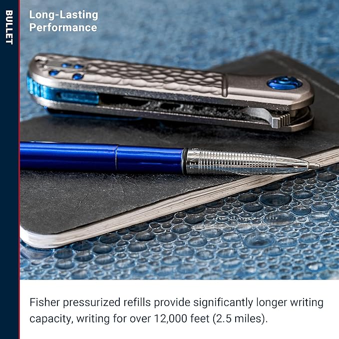 Fisher Space Pen Bullet Pen, Blue Moon, Ballpoint, Brass, Black Ink, Pocket Clip, Gift Box