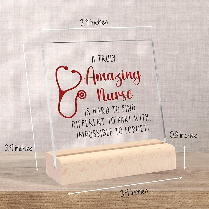 Nurse Gifts for Women, Thank You Gifts for Nurse Appreciation Gifts for Nurses Rn Nursing Student Gifts School Nurse Gifts Nurse Graduation Gift Ideas Clear Desk Decorative Sign