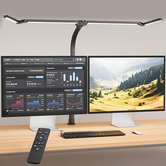 Office Home Desk Lamp,24W Super Bright Eye-Care Desk Lamp,Adjustable Gooseneck Office LED Task Light with Soft Non-Glare Lighting,Suitable for Studying,Reading (Black)