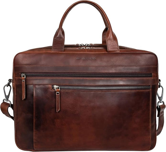 Marc Peter Laptop Bag Los Angeles I Leather Shoulder bag for 15.6 inch Laptop I Briefcase for men and women