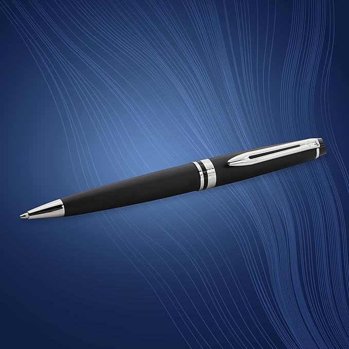 Waterman Expert Ballpoint Pen Matte Black CT Medium Nib Blue Ink