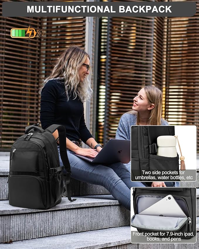 Lightweight School Backpack, College Bookbag for Boys Girls, 15.6 Inch Laptop Work Bag, Gym Backpack for Men Women, Waterproof Backpack for Campus School, Business, Large Backpack for Boys