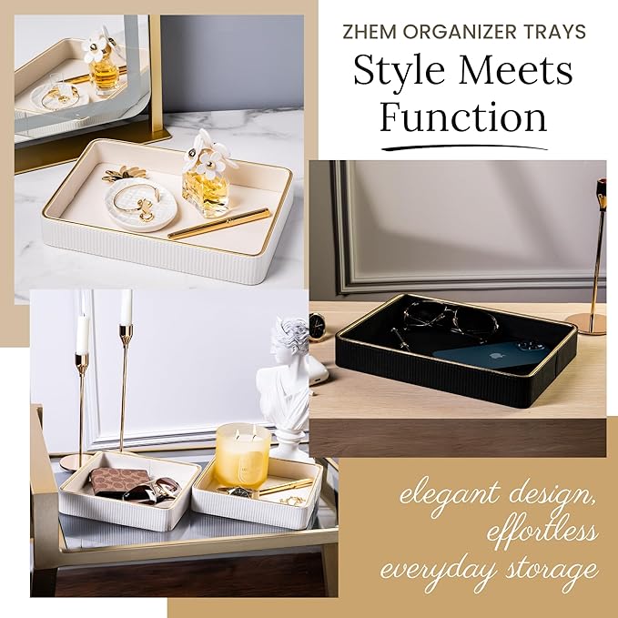 Perfume Tray for Women Valet Tray Night Stand Bedside Organizer| Perfume Organizer Catchall| Perfume Trays for Dresser Vanity Tray for Dresser Countertop| Perfume Holder